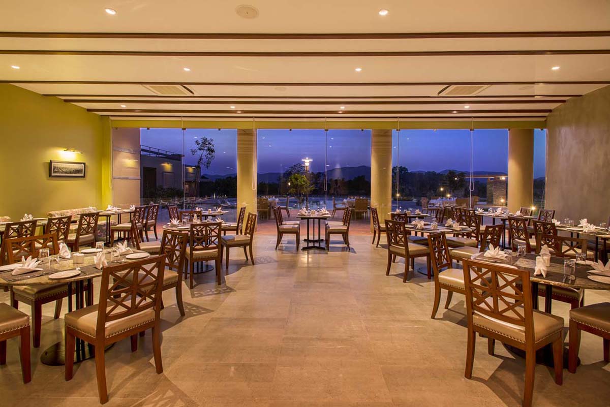Dining Hall of The Raj Days Restaurant in Dera Masuda, Pushkar, Ajmer, Rajasthan