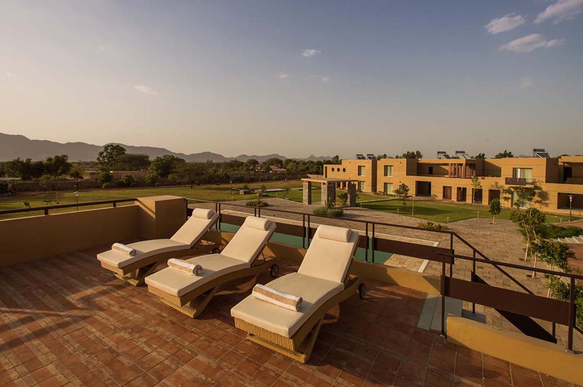 Relaxing near the pool side in Dera Masuda, Pushkar, Ajmer, Rajasthan